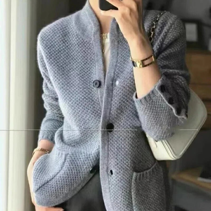 Soft Button Blazer - Structured Knit