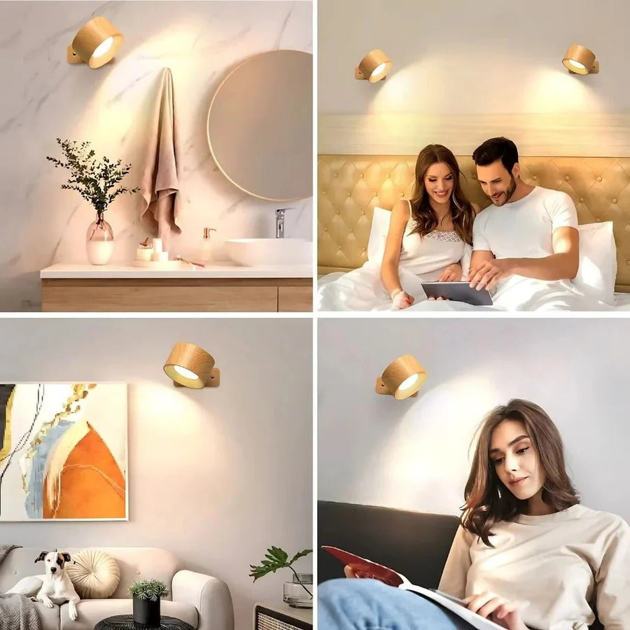 Luminária de Parede LED Recarregável com Suporte Magnético Ajustável