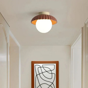 Luminária de Teto para Corredor em Ferro | Plafon Moderno de Vidro e Metal