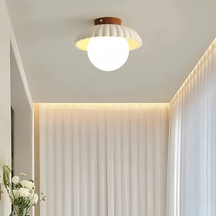 Luminária de Teto para Corredor em Ferro | Plafon Moderno de Vidro e Metal