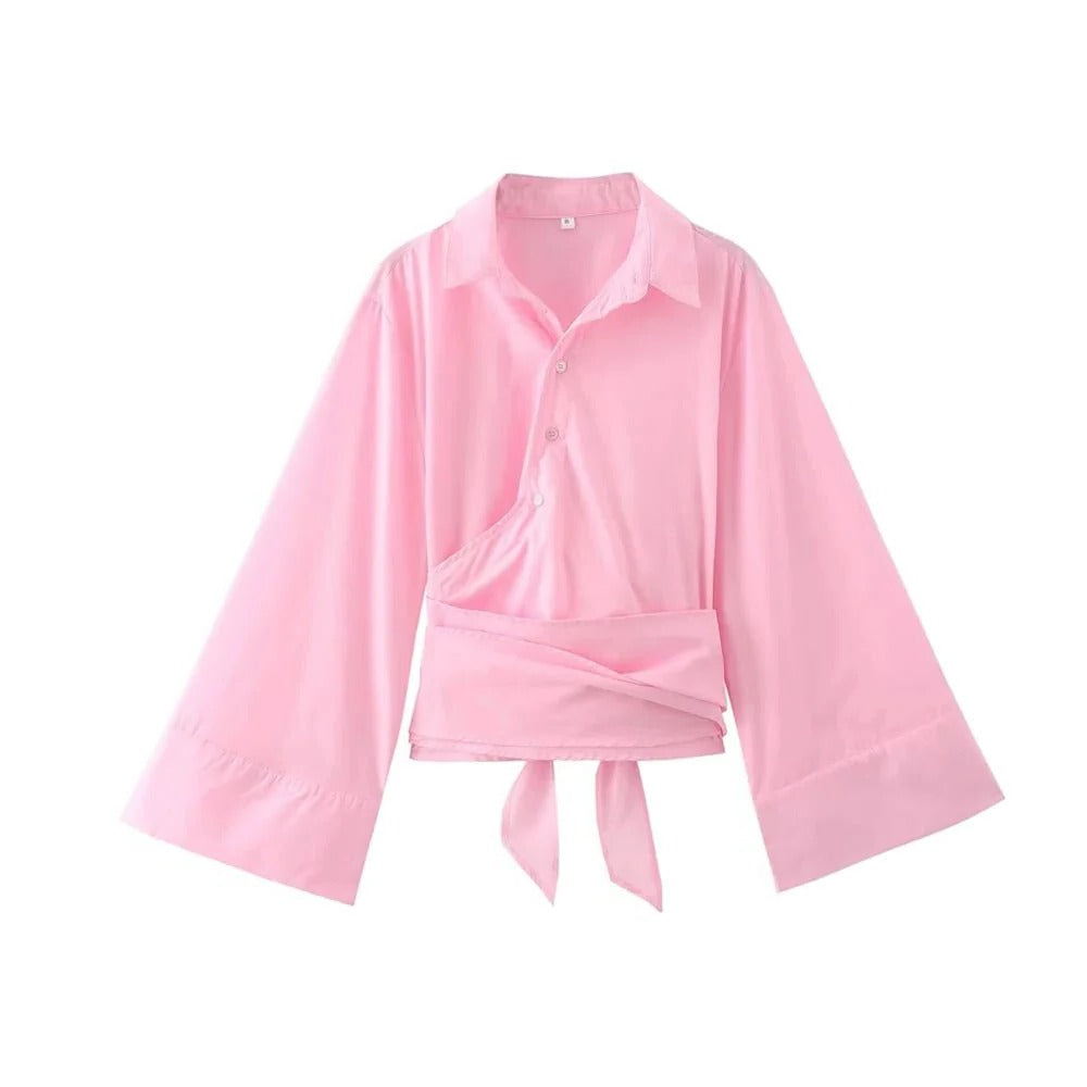 Blusa com Cinto de Laço Largo