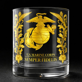 Copo de Whisky para Veteranos Militares com Gravação em Dourado
