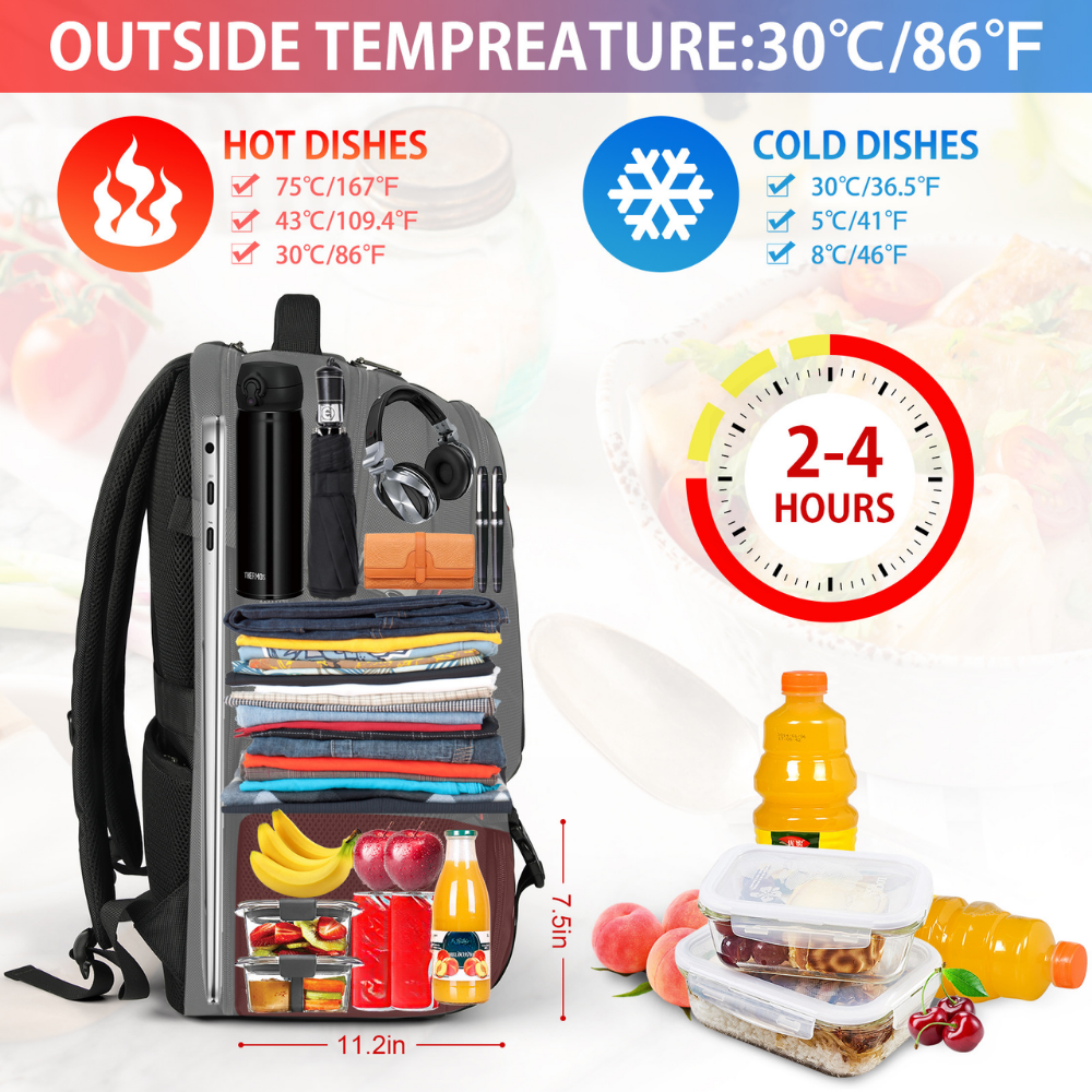 Mochila de Viagem Grande com Compartimento Térmico para Notebook e Organizador