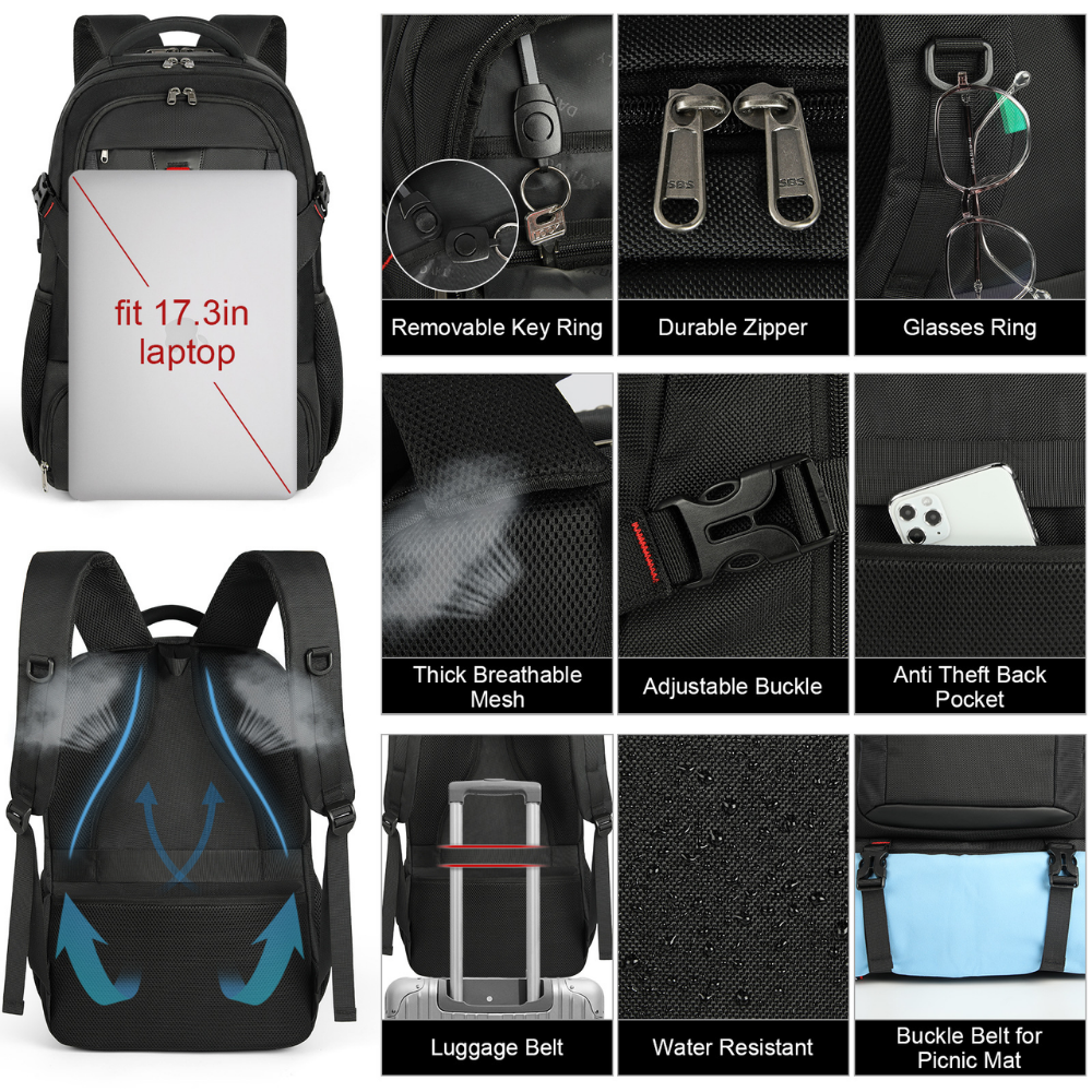Mochila de Viagem Grande com Compartimento Térmico para Notebook e Organizador