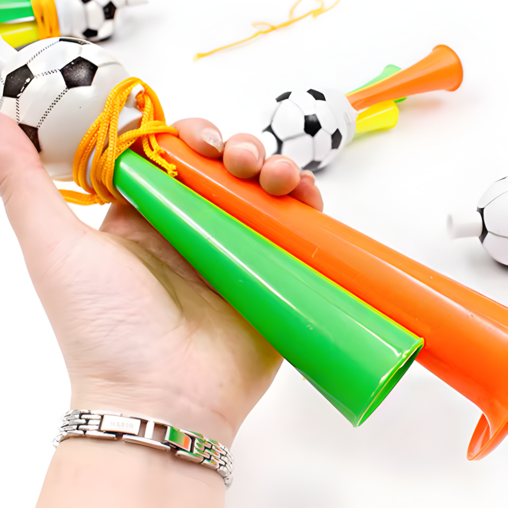 Conjunto de Cornetas Vuvuzela Barulhentas para Torcida de Futebol, Festas em Estádio e Eventos