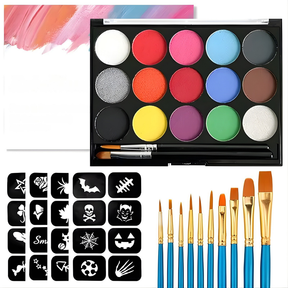 Kit de Pintura Corporal Infantil Seguro Não Tóxico Cores Festas Festivais