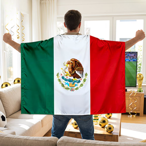Bandeira Capa de Futebol México Torcedor Vestível Dia de Jogo Grande