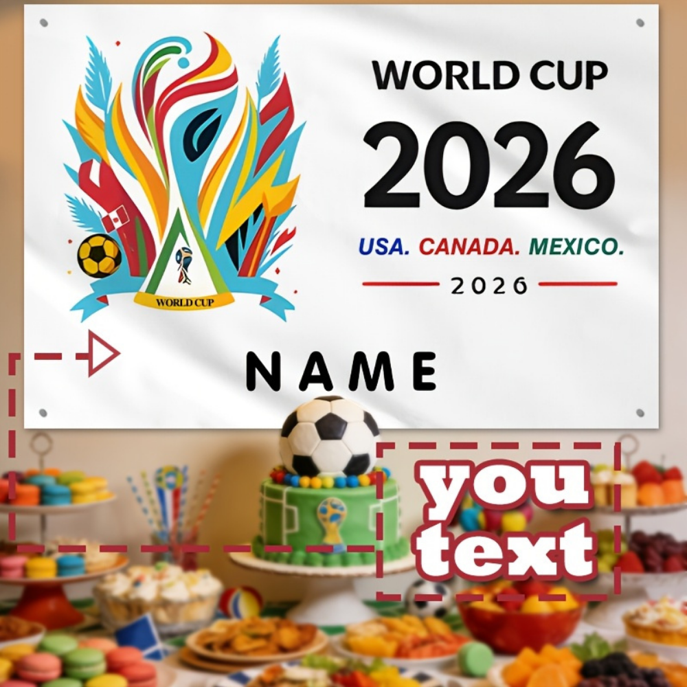 Bandeira de Parede México Personalizada Nome de Torcedor de Futebol
