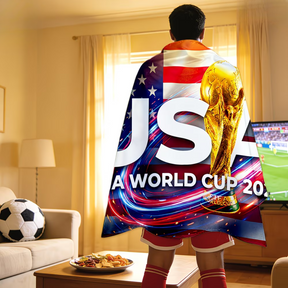 Capa de torcedor de futebol com a bandeira dos EUA para jogos e eventos da Copa do Mundo