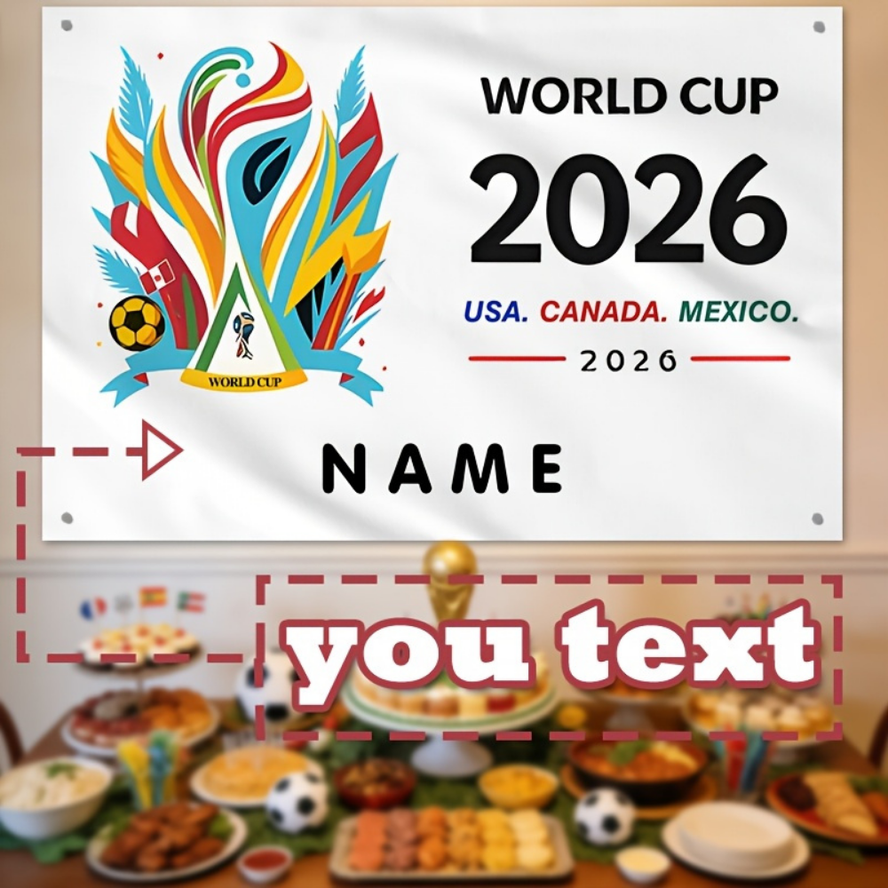 Bandeira de Parede México Personalizada Nome de Torcedor de Futebol