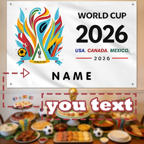 Bandeira de Parede México Personalizada Nome de Torcedor de Futebol