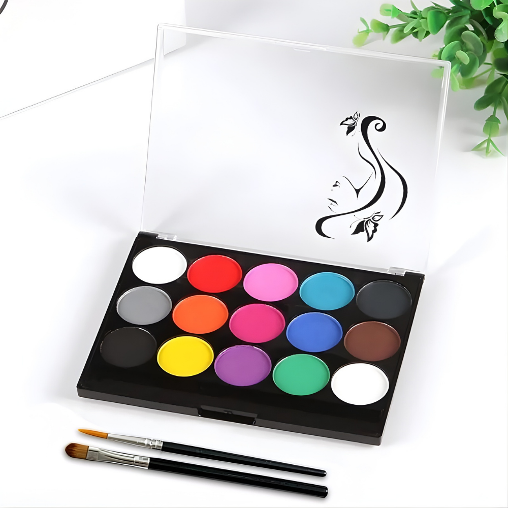 Kit de Pintura Corporal Infantil Seguro Não Tóxico Cores Festas Festivais