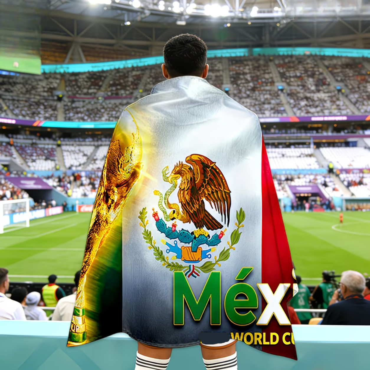 Bandeira Vestível de Torcedor de Futebol do México para Jogos