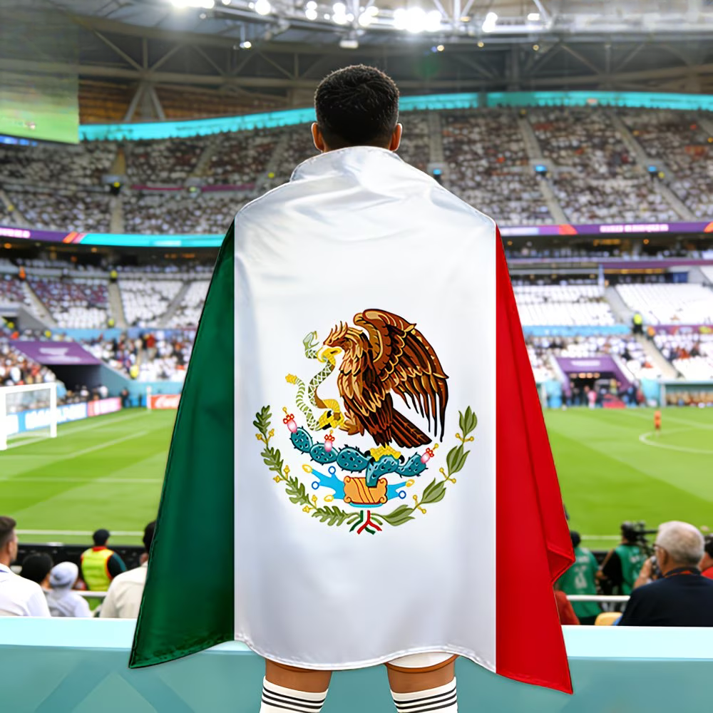 Bandeira Capa de Futebol México Torcedor Vestível Dia de Jogo Grande