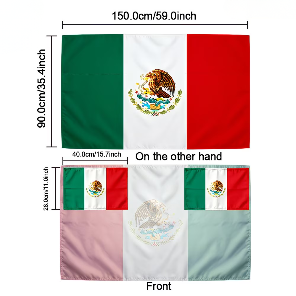 Bandeira Capa de Futebol México Torcedor Vestível Dia de Jogo Grande
