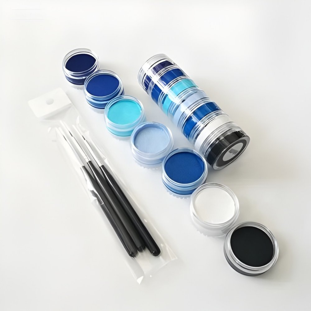 Conjunto de Pintura Facial Arco-íris para Copa do Mundo Neon Split Cake Corporal