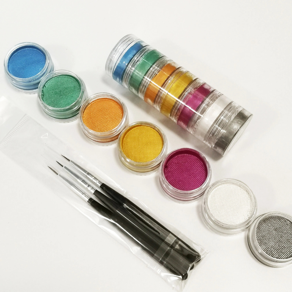 Conjunto de Pintura Facial Arco-íris para Copa do Mundo Neon Split Cake Corporal