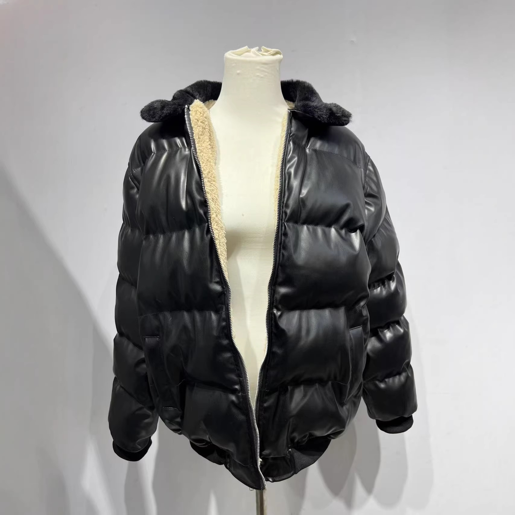 Winter Jacket Puffer High Collar Wind Blocking Outerwear