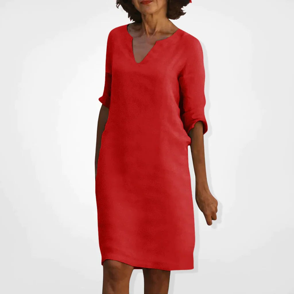 Vestido de verão com decote em V
