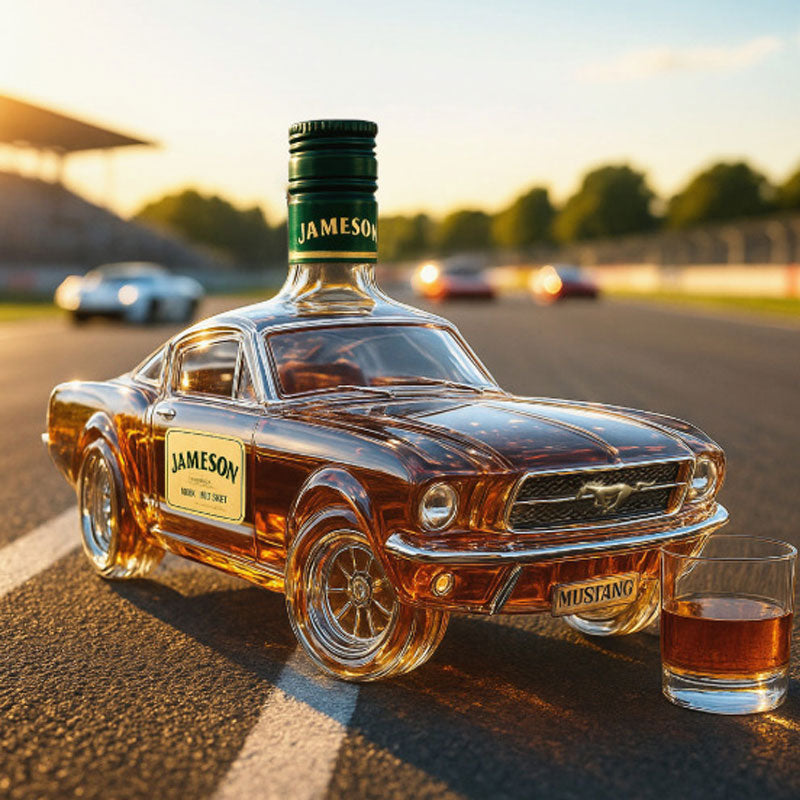 Decanter de Whisky Carro Mustang – Item de Colecionador em Vidro para Bar Residencial e Presente