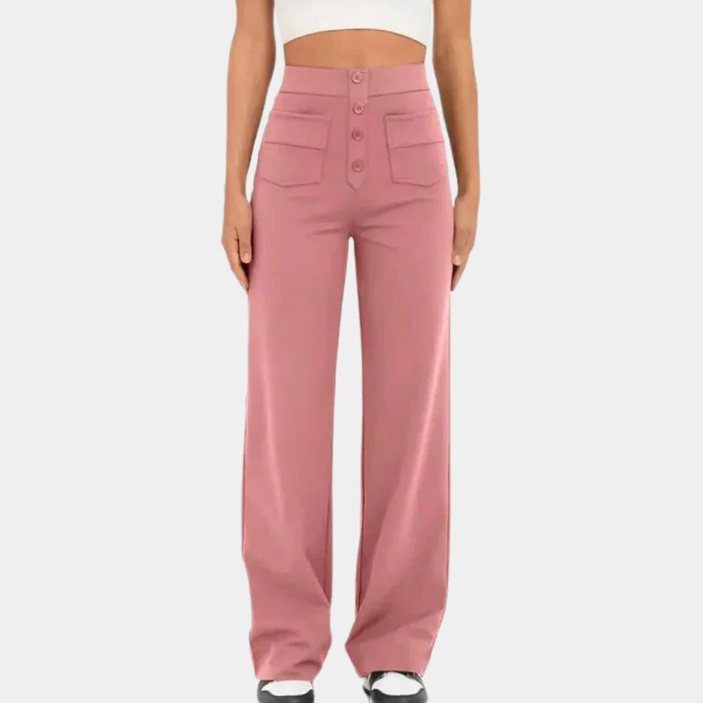 Calça Feminina Casual de Cintura Alta