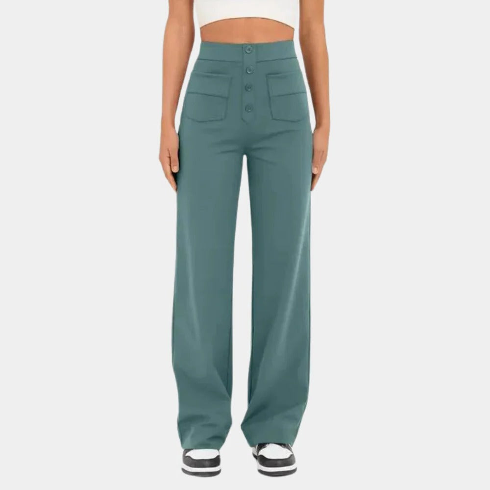 Calça Feminina Casual de Cintura Alta