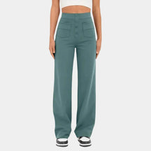 Calça Feminina Casual de Cintura Alta