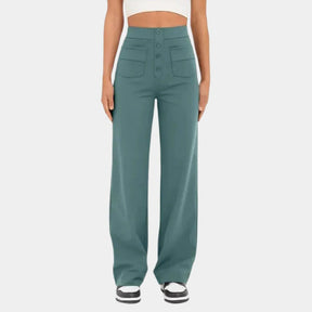 Calça Feminina Casual de Cintura Alta