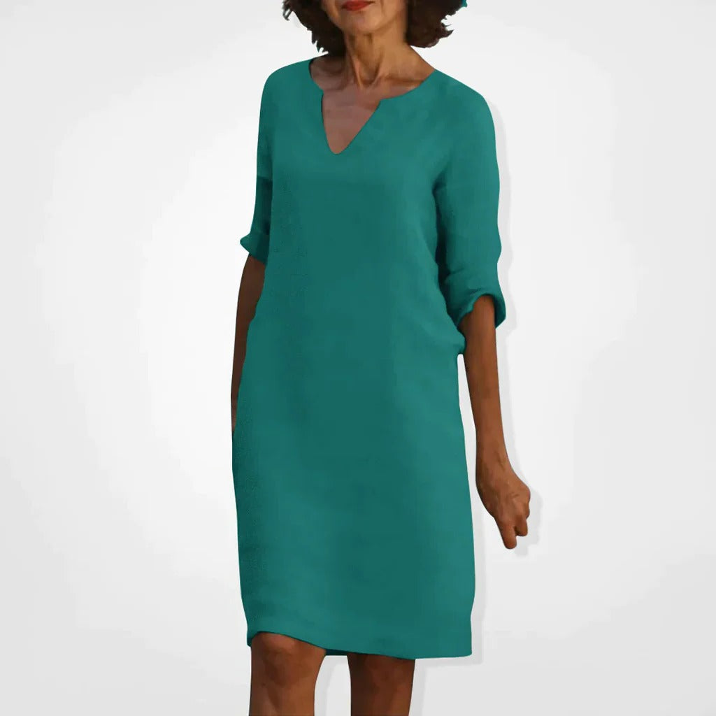 Vestido de verão com decote em V