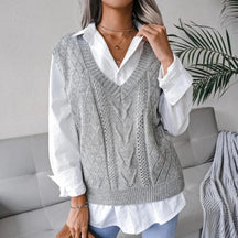 Women's V-Neck Knitted Cardigan