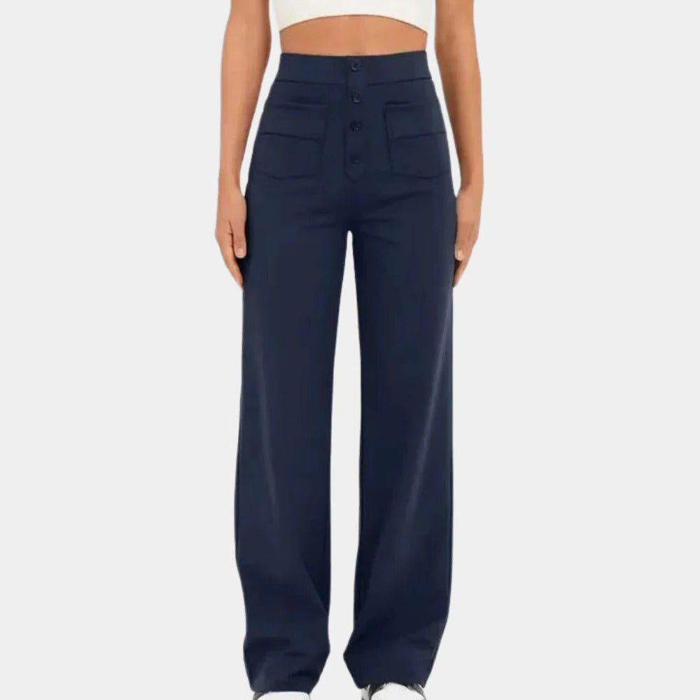 Calça Feminina Casual de Cintura Alta