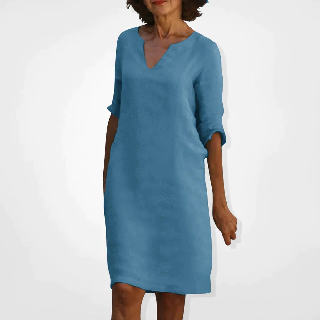Vestido de verão com decote em V