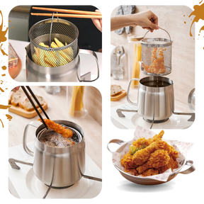 2-in-1 Stainless Steel Deep Frying Pot
