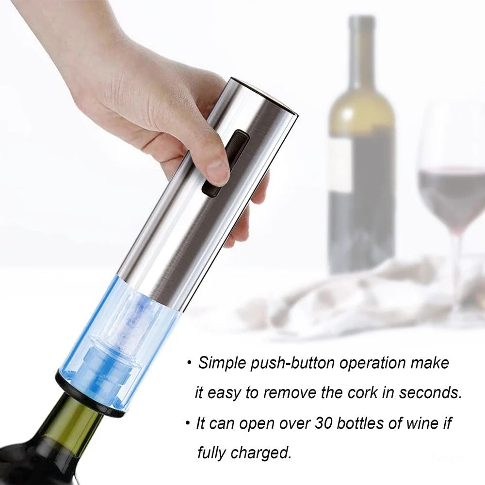 Abridor de Vinho Elétrico Recarregável