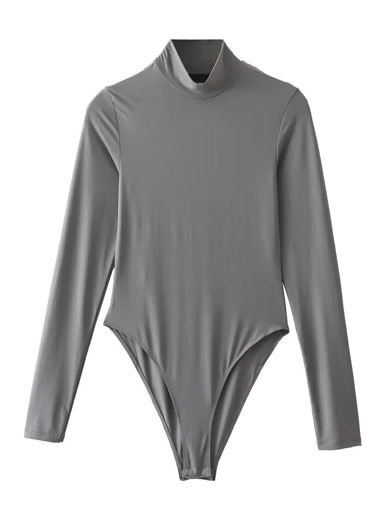 Long Sleeve Bodysuit - Turtleneck Collar
