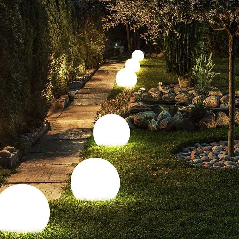 Luminária Globo para Áreas Externas - Sem fio, à prova de intempéries, esfera de LED com 16 cores
