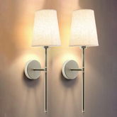 Bezprzewodowa lampa ścienna z tkaniny (ZESTAW 2 SZT. + 2 ŻARÓWKI GRATIS)