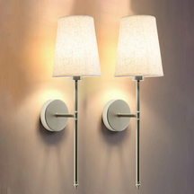 Wireless Fabric Wall Light (SET OF 2 + 2 BULBS FREE)