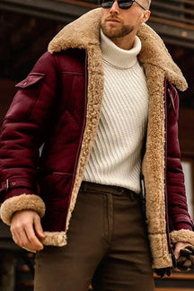 Men's Camel Style Flying Leather Jacket