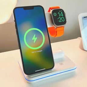 Base carregadora 3 em 1 para Apple
