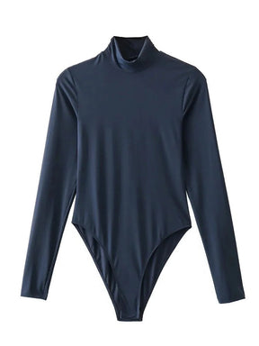 Long Sleeve Bodysuit - Turtleneck Collar