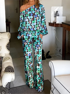 Geometric Pattern Two Piece Clothing Set