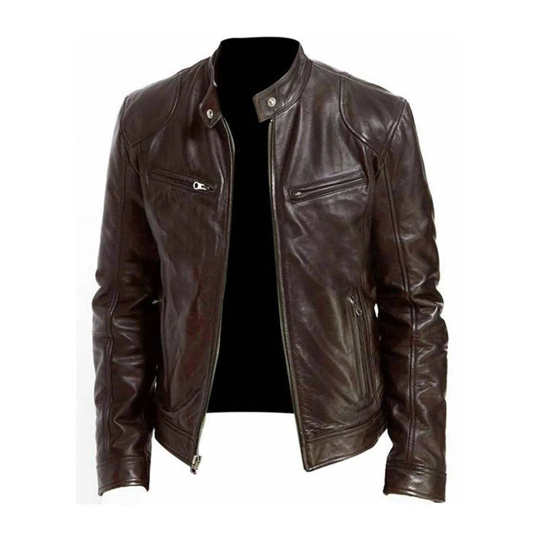 Jaqueta de couro masculina