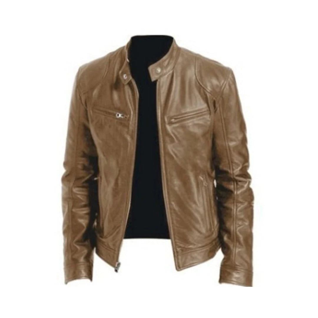 Jaqueta de couro masculina