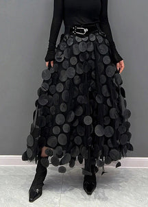 Chic Skirt Made Of Polka Dot and Tulle Patchwork