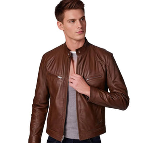 Jaqueta de couro masculina