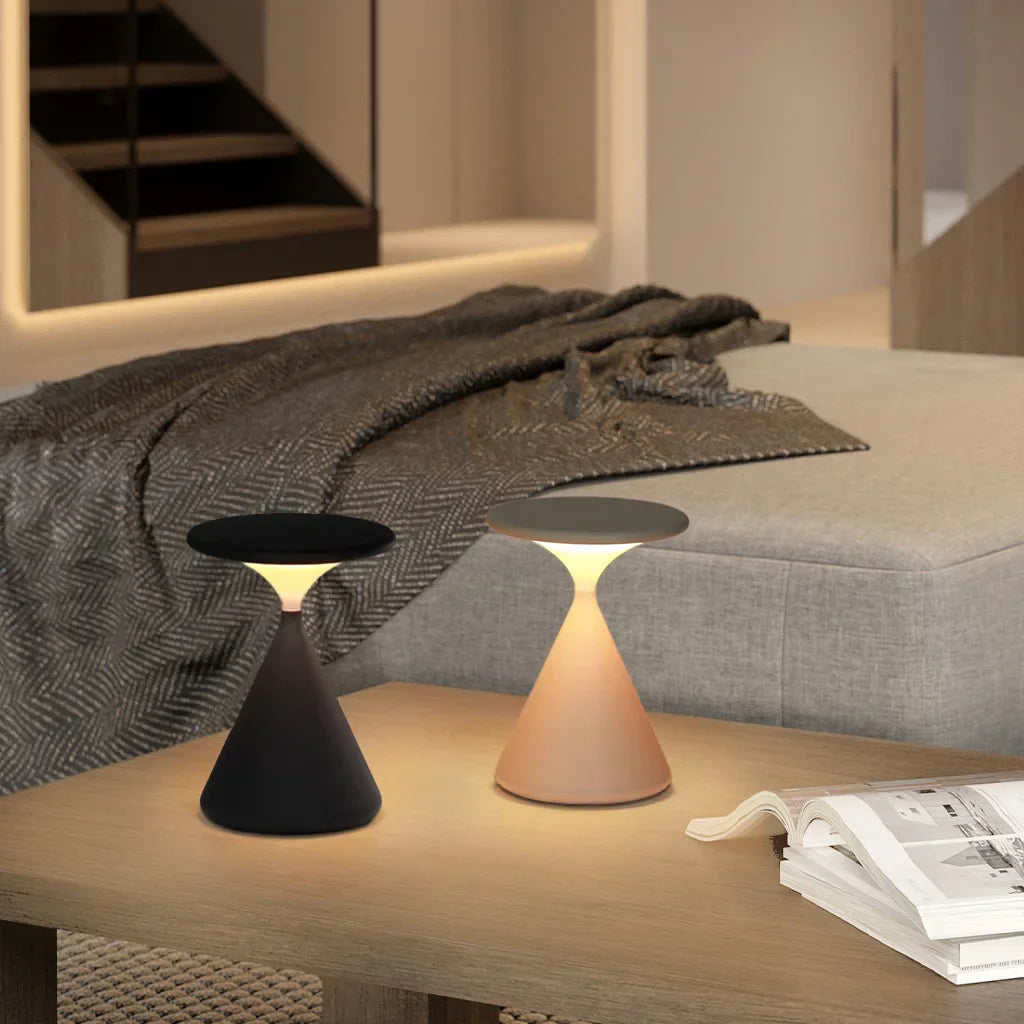 Luminária de Mesa Sem Fio Aurora | Design de Ampulheta