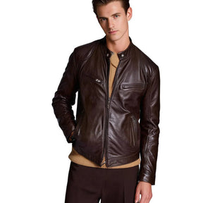 Jaqueta de couro masculina