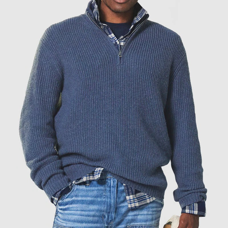 Suéter Business Casual com Zíper