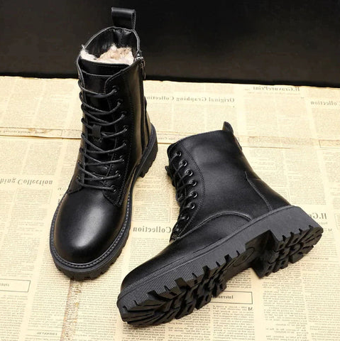 Botas de inverno de couro